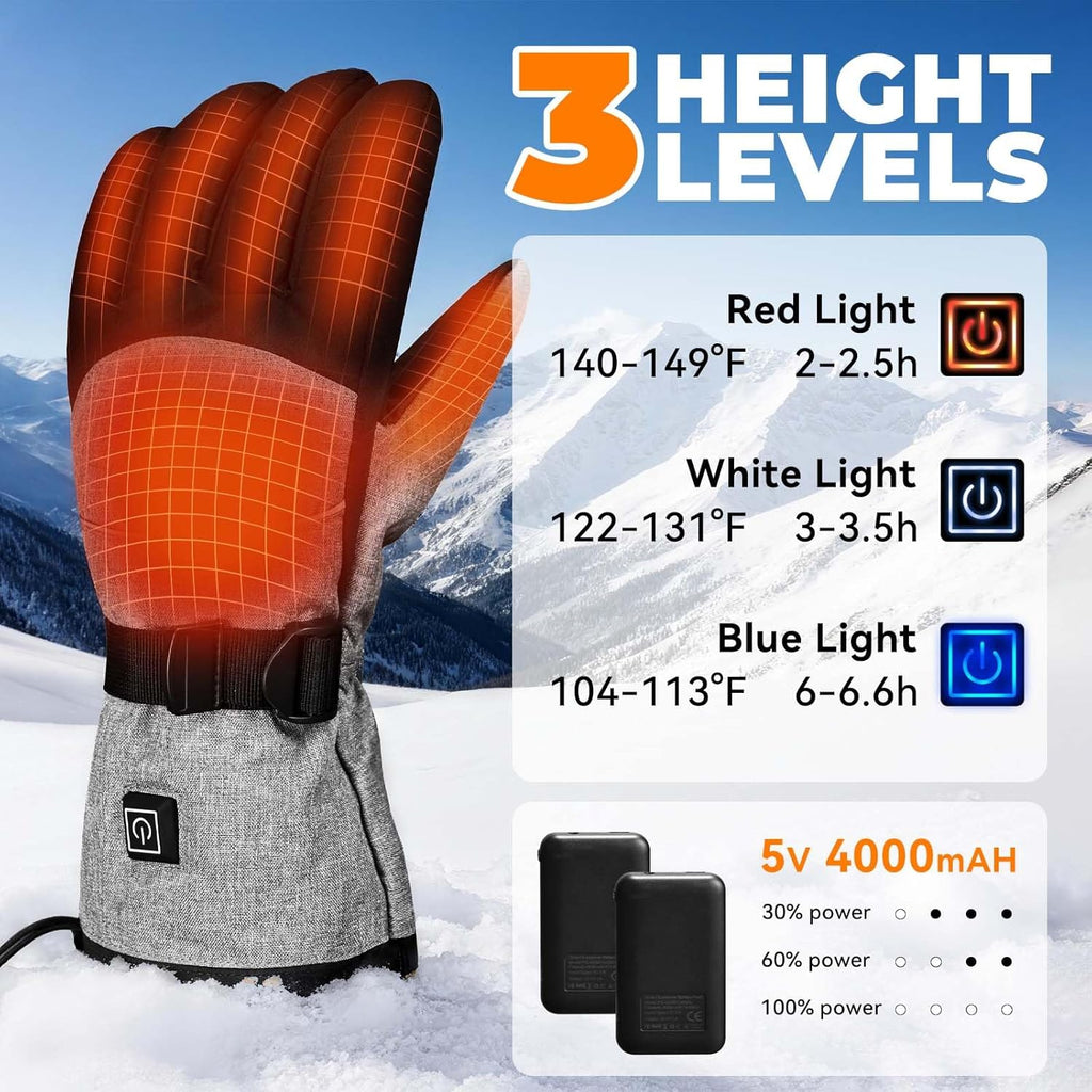 Heated Winter Gloves with Power Bank