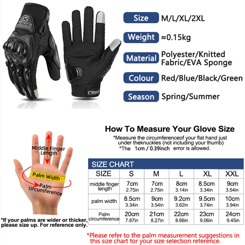 Breathable Full-Finger Motorcycle Gloves